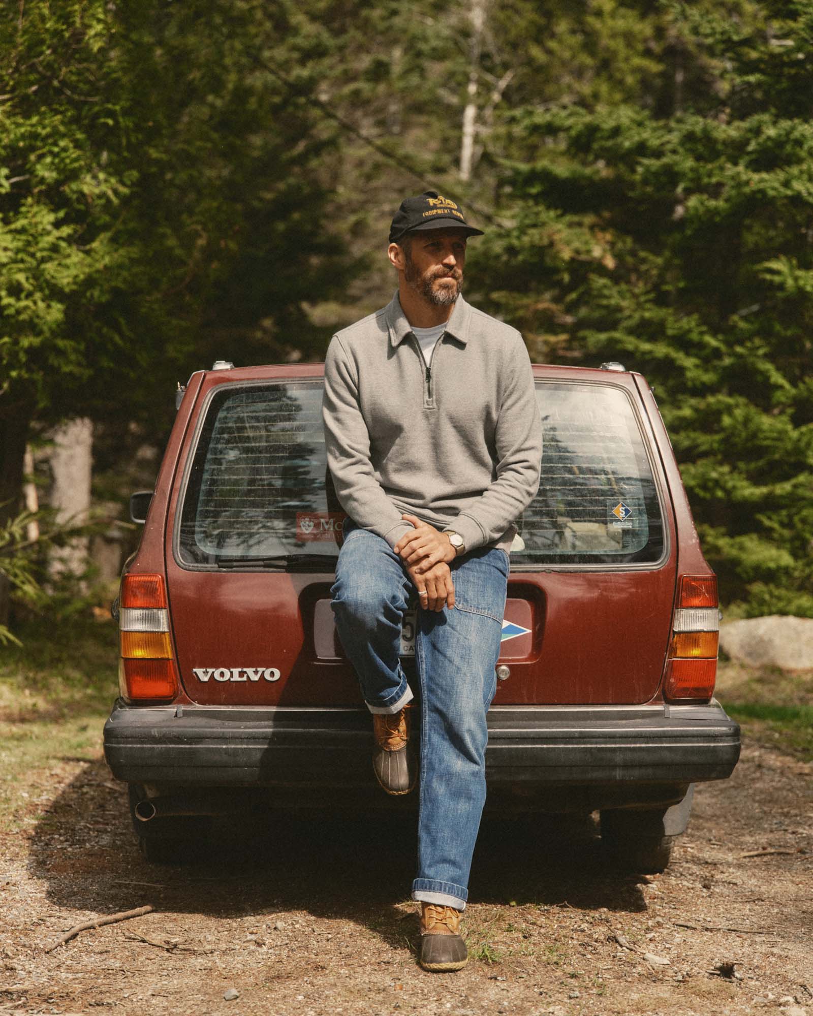 The Armor Quarter Zip in Heather Grey Cotton Hemp - Image 4