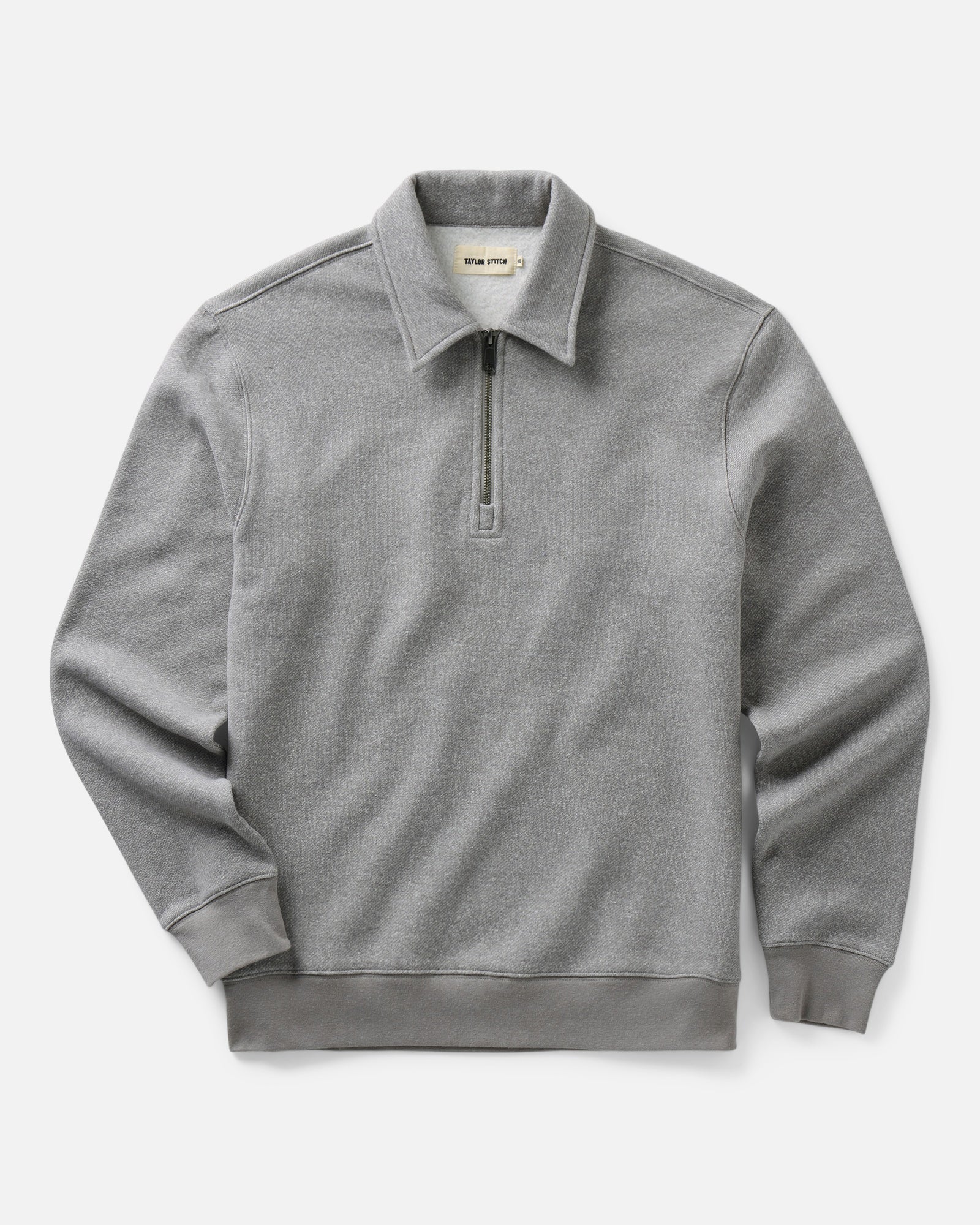 The Armor Quarter Zip in Heather Grey Cotton Hemp
