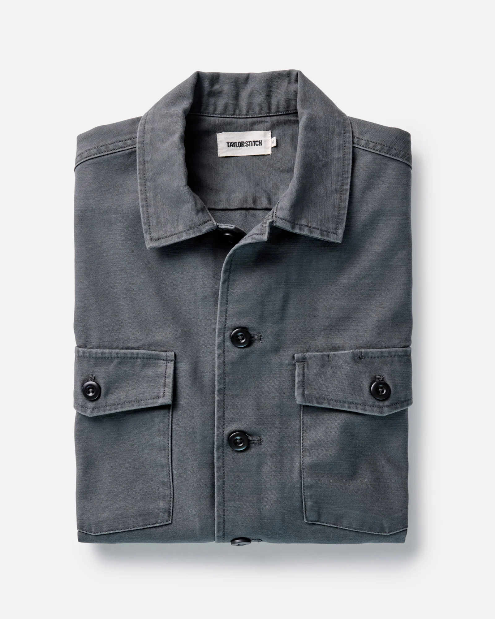 The Surplus Shirt in Faded Black Reverse Sateen