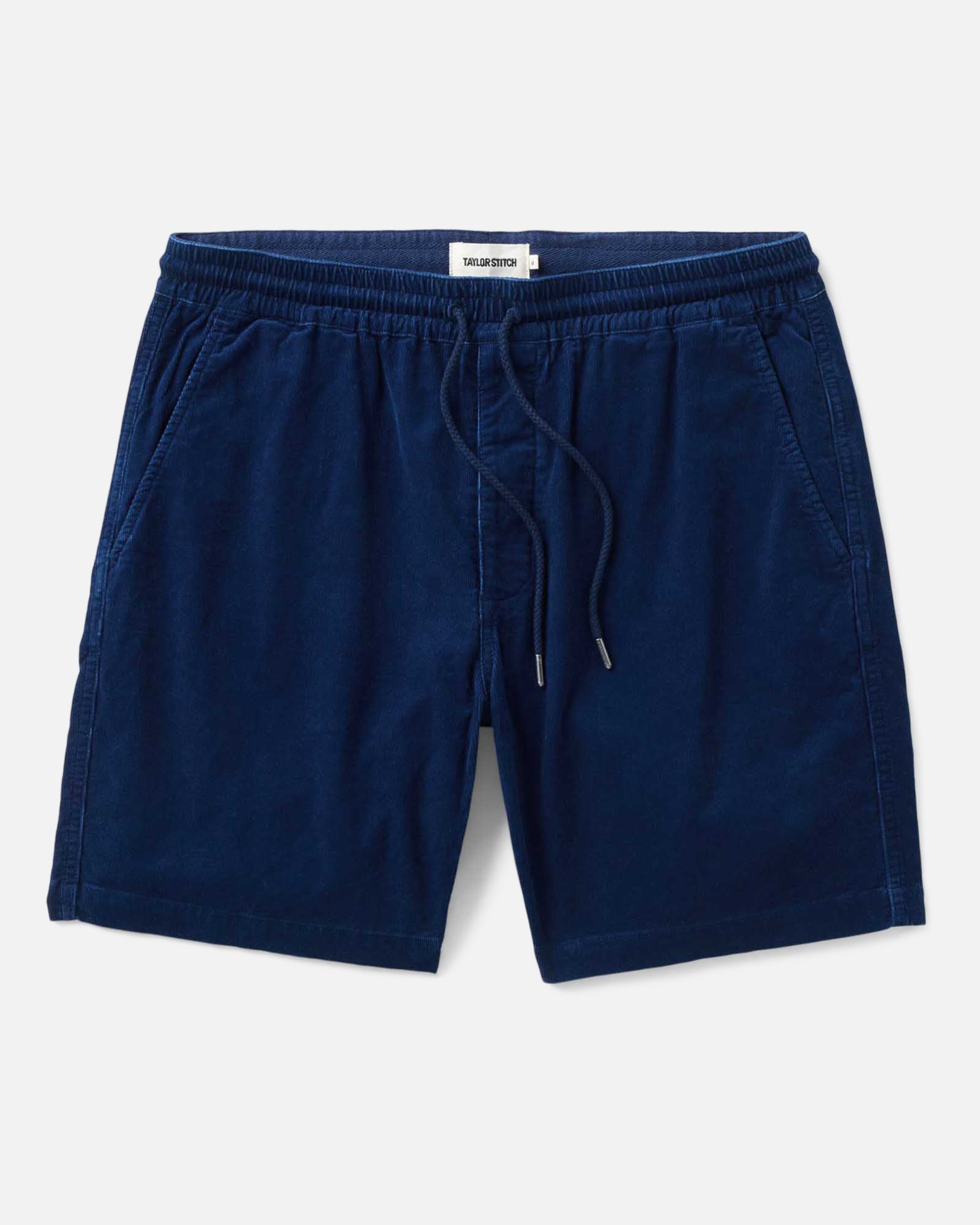 The Apres Short in Rinsed Indigo Pincord