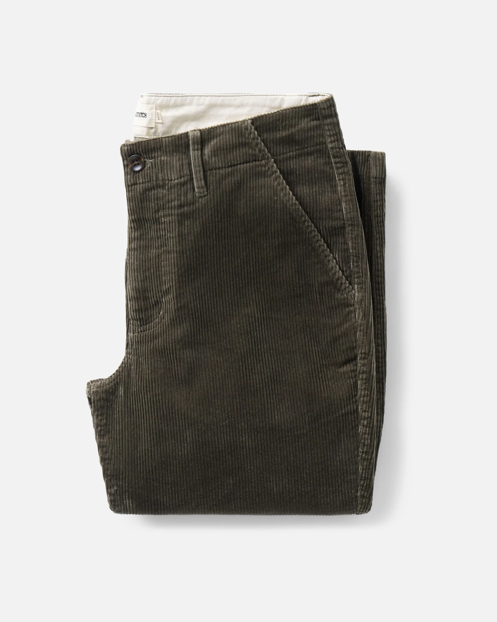 The Carnegie Pant in Smoked Olive Corduroy
