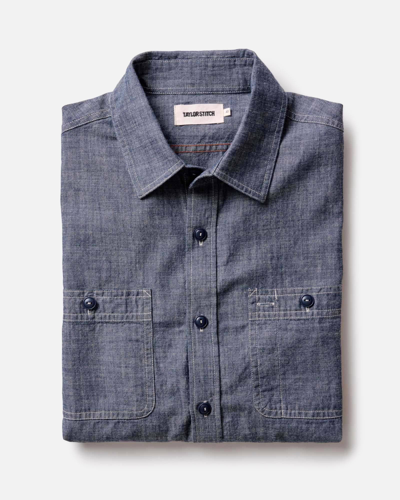 The Foundry Shirt in Rinsed Indigo Chambray