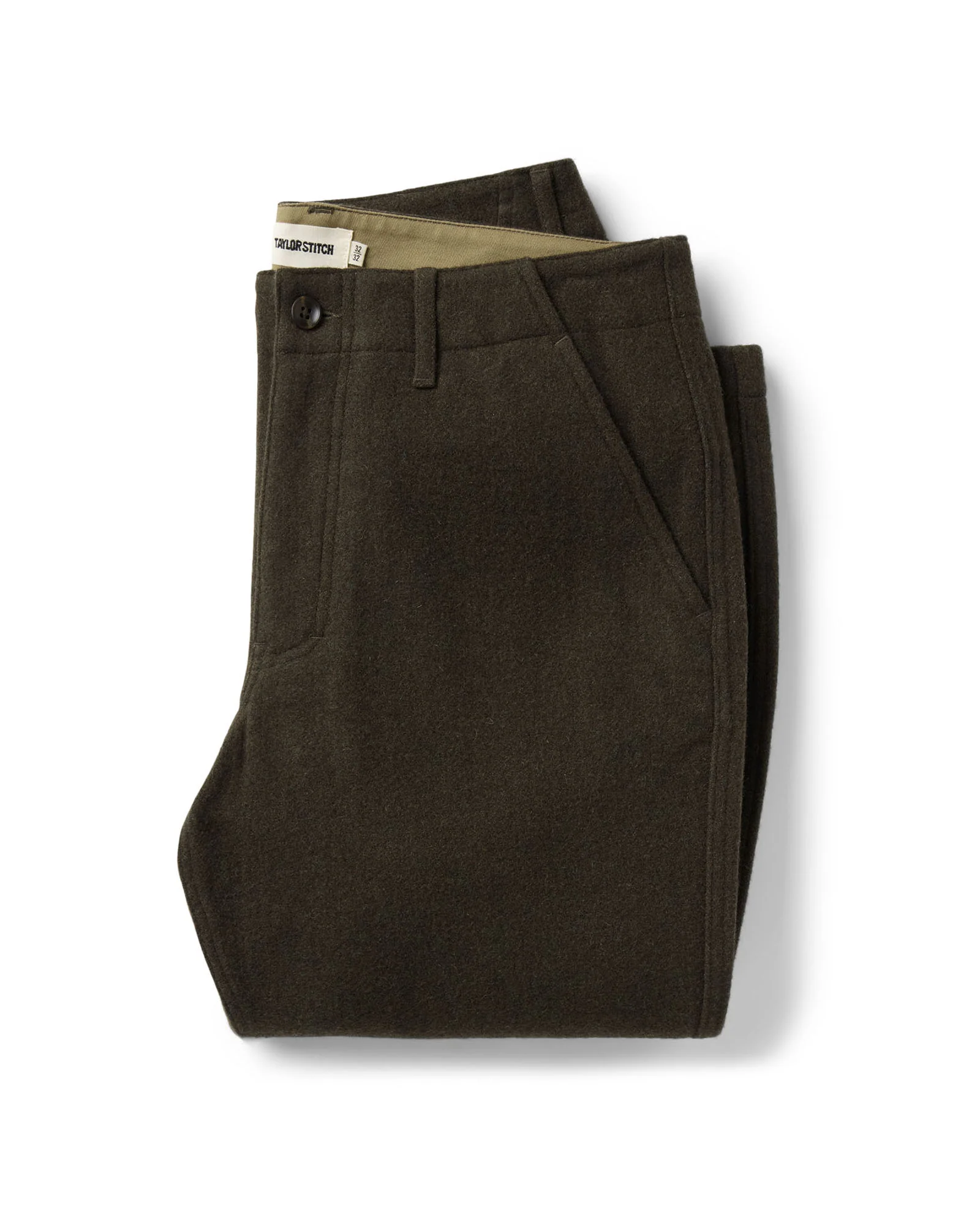 The Carnegie Pant in Army Herringbone Wool