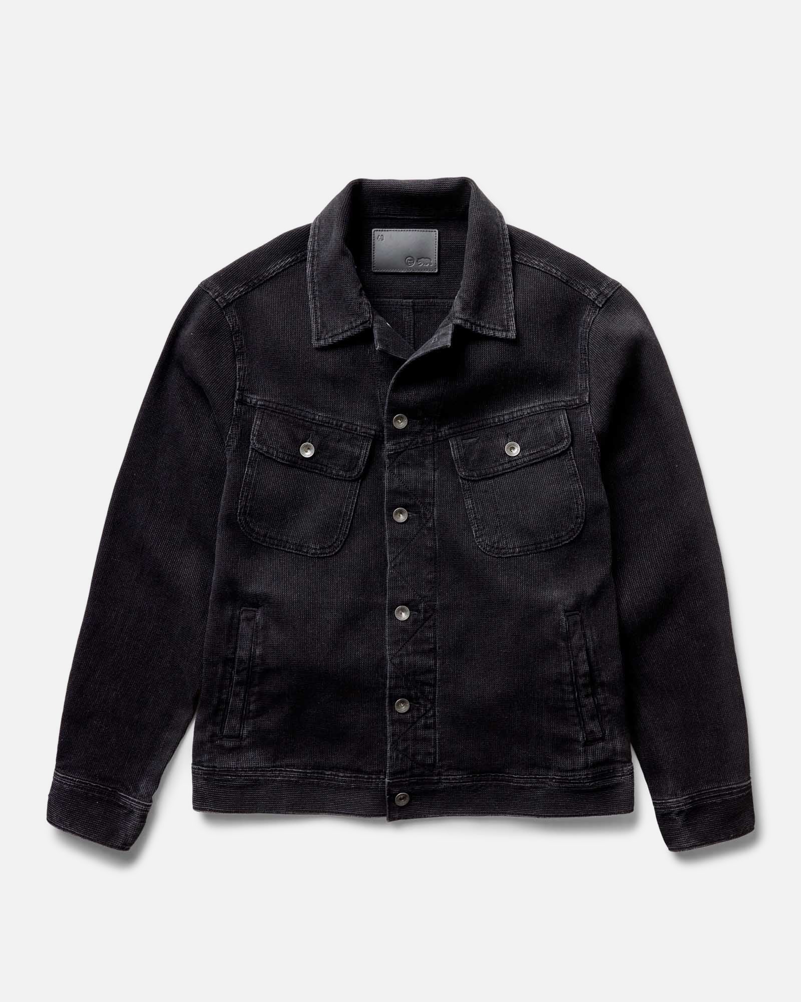 The Long Haul Jacket in Black Indigo Waffle