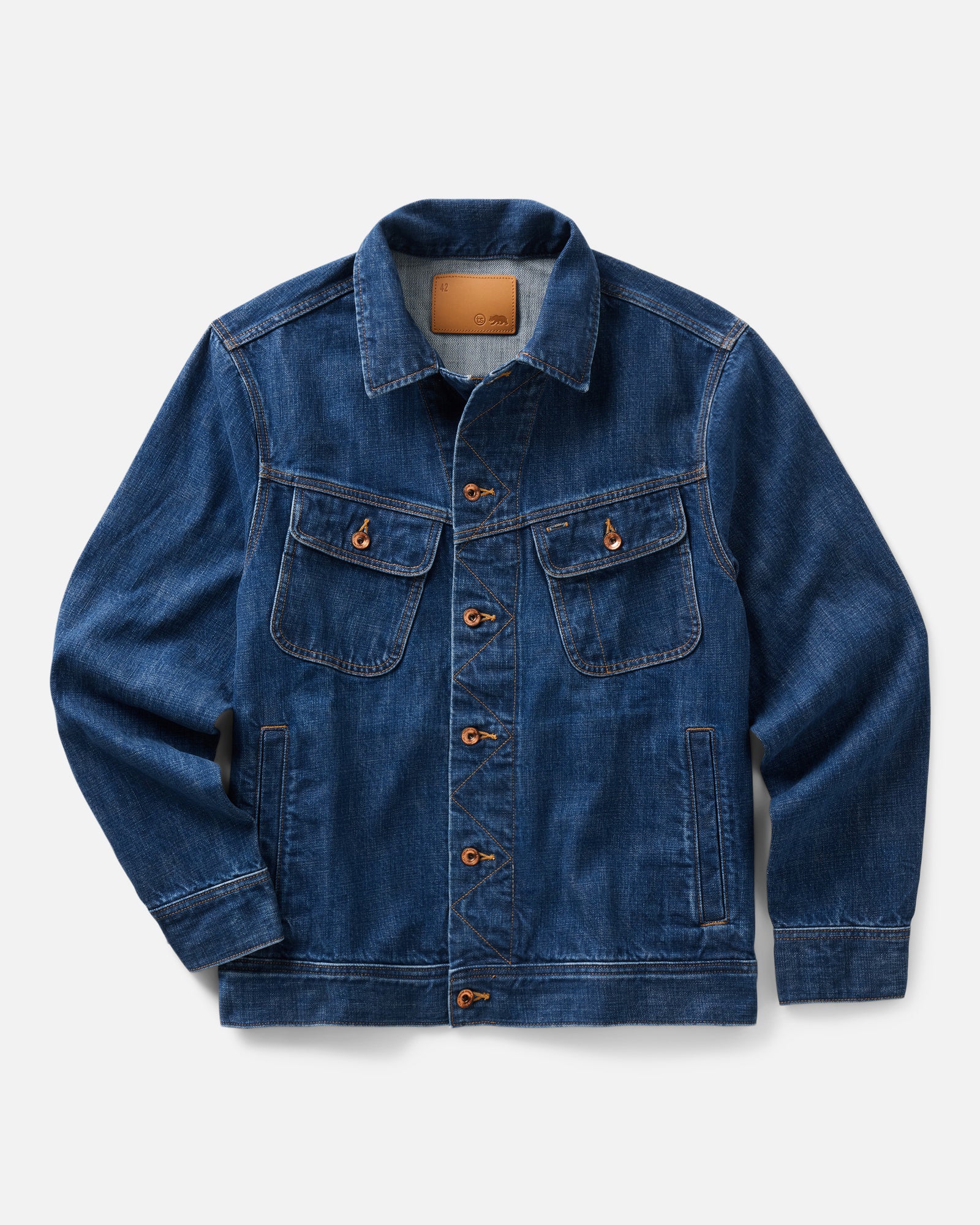 The Long Haul Jacket in Mid Wash Organic Selvedge