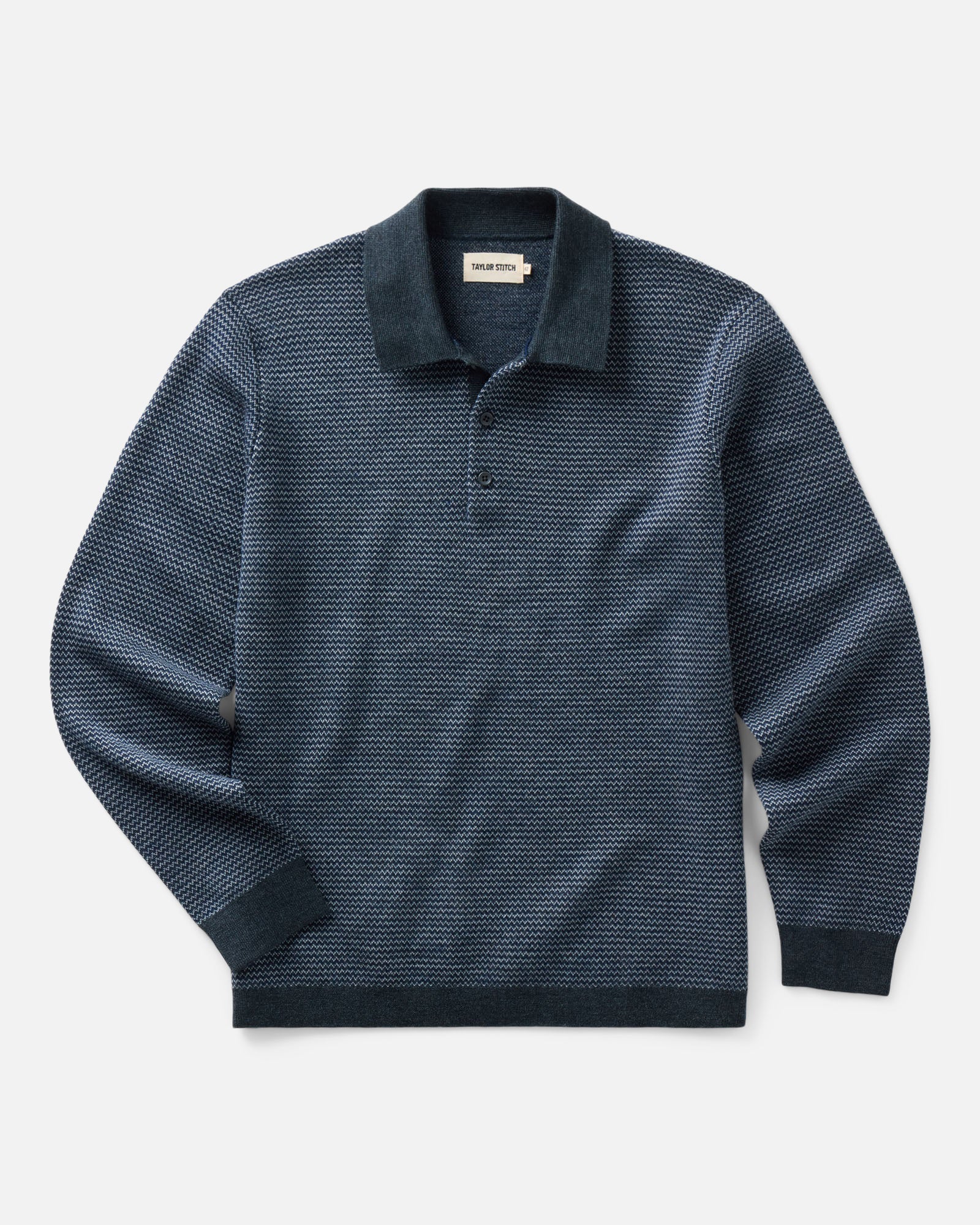 The Newton Sweater Polo in Navy Birdseye Merino