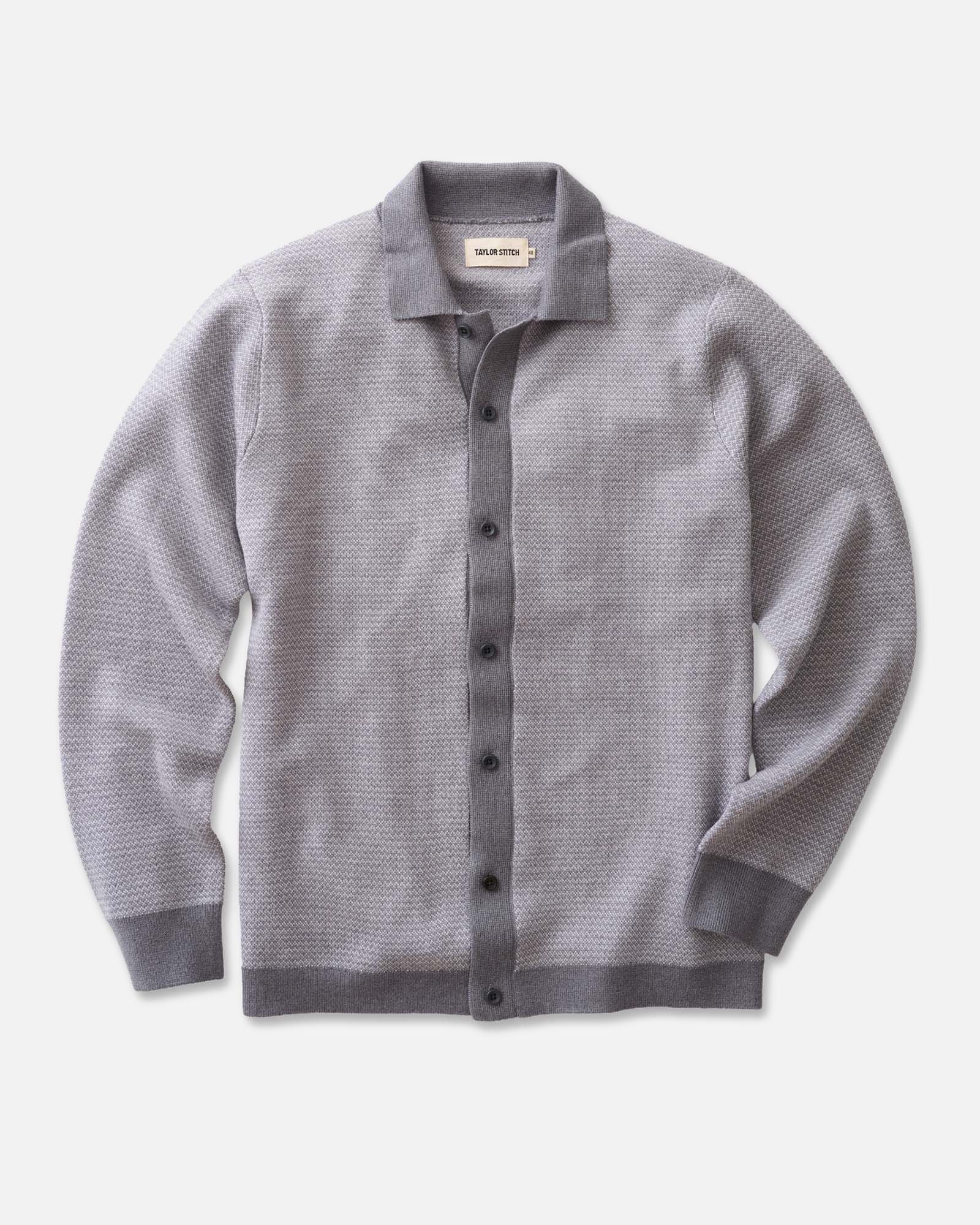 The Nichols Polo in Heather Grey Birdseye Merino