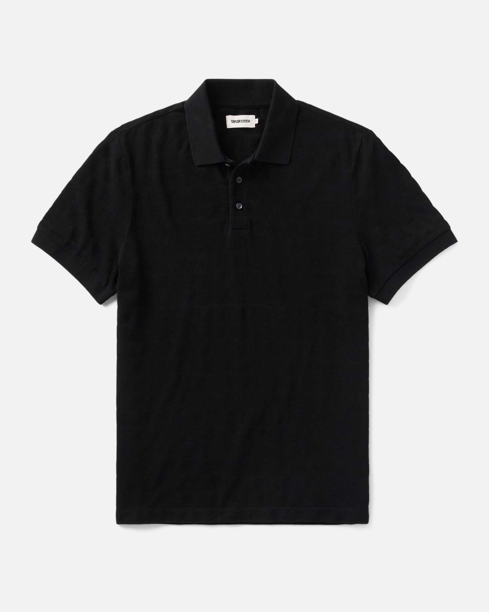 The Pacific Polo in Black Indigo Pique Stripe