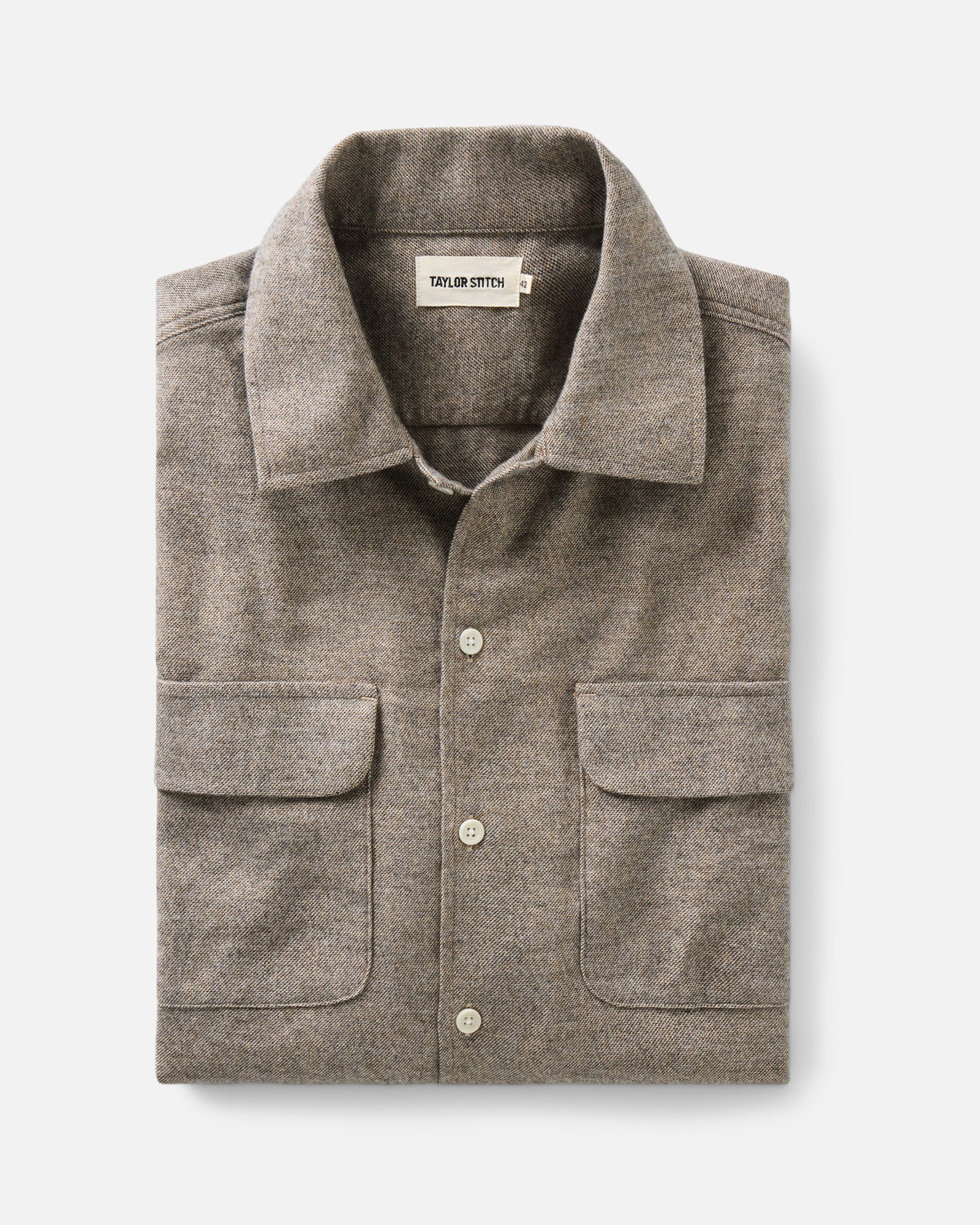 The Shore Shirt in Driftwood Portuguese Mouline Flannel