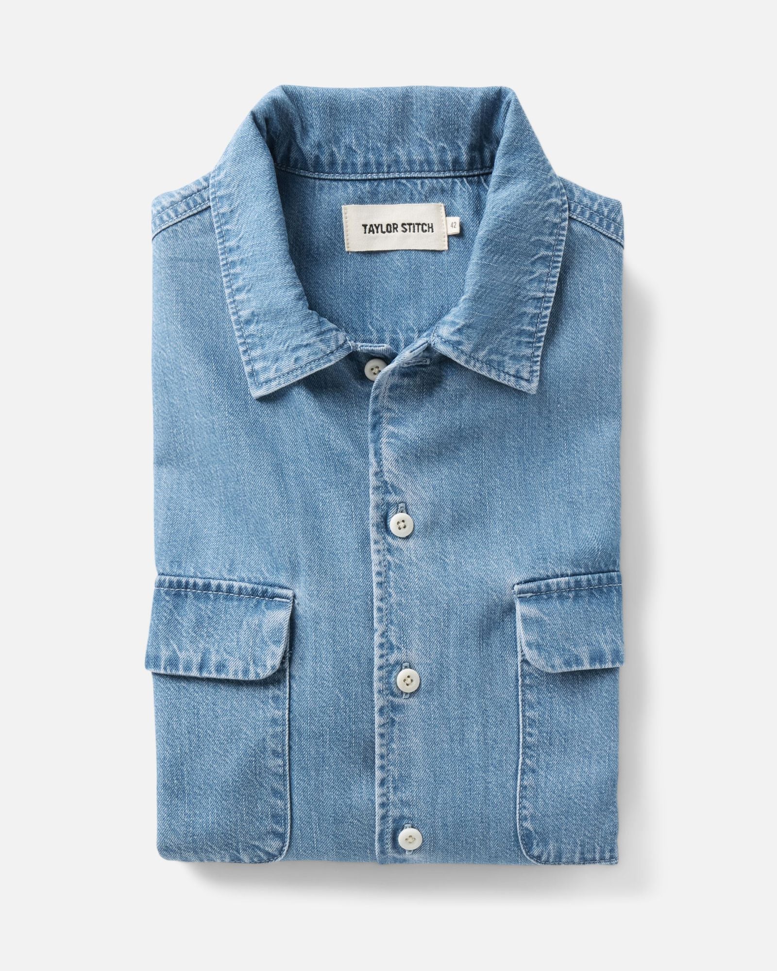 The Shore Shirt in Washed Indigo Twill