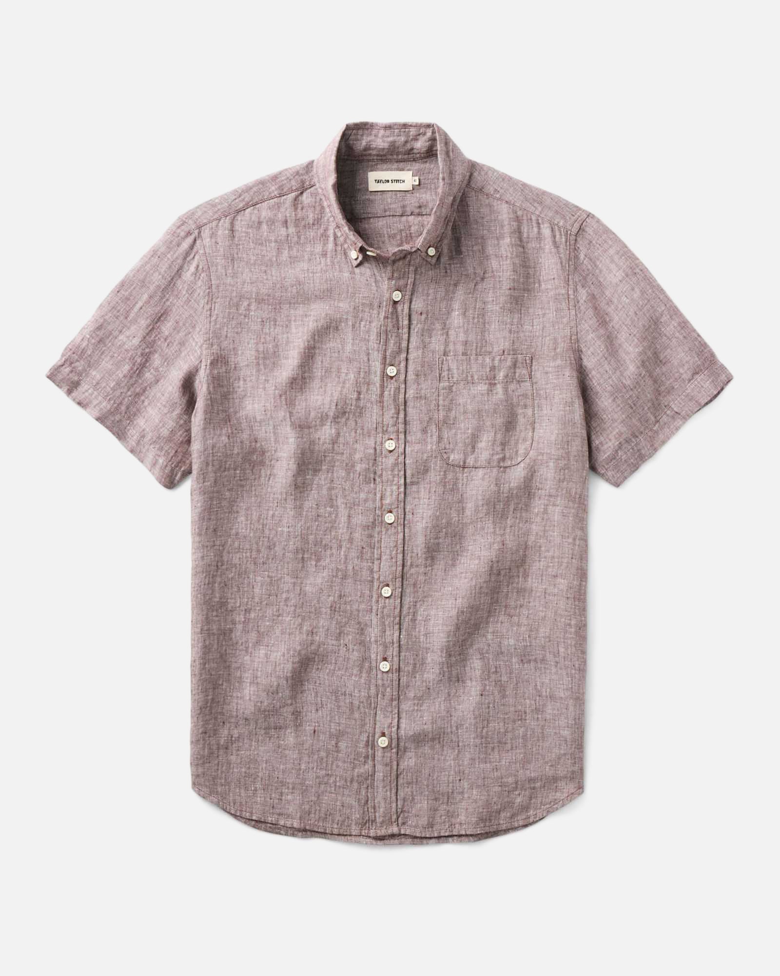 The Short Sleeve Jack in Burgundy Linen