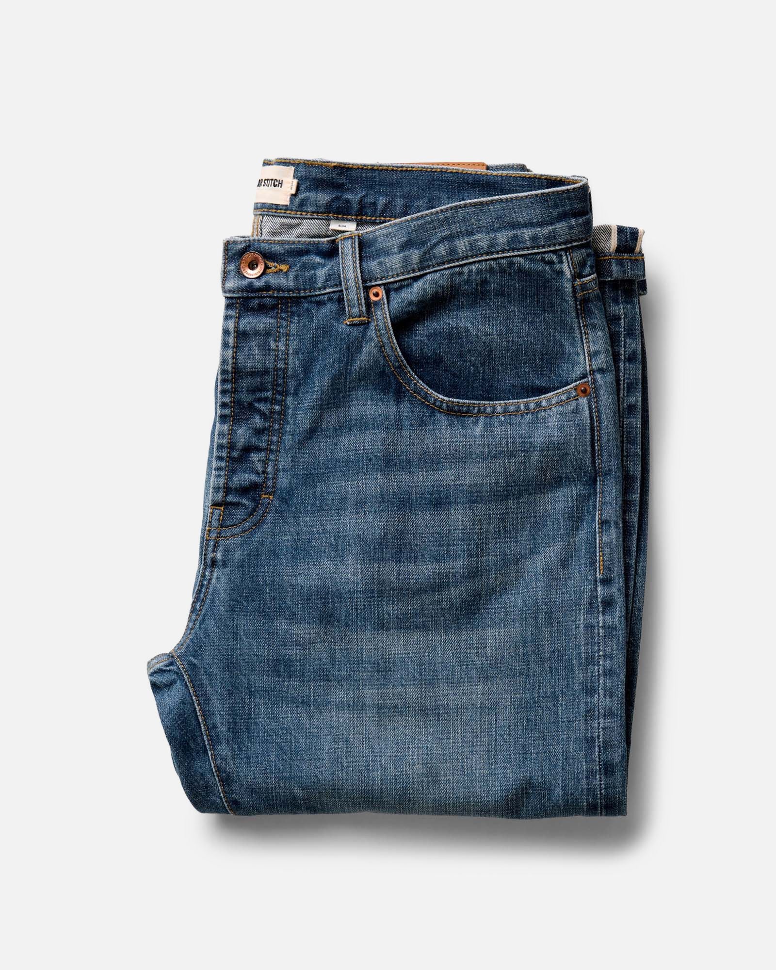 The Slim Jean in Mid Wash Organic Selvedge
