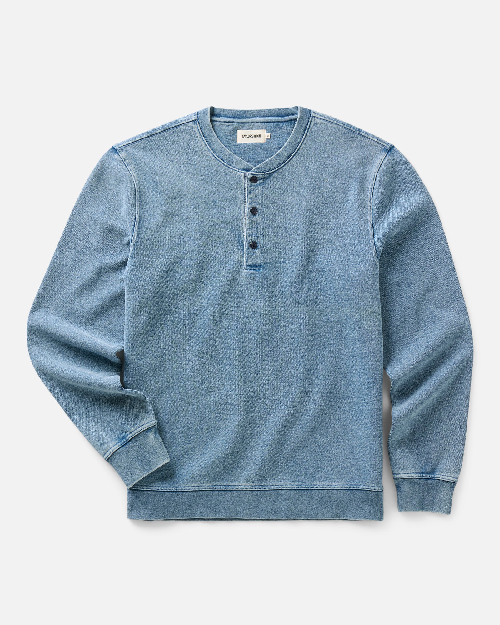The Sunset Henley in Washed Indigo Terry