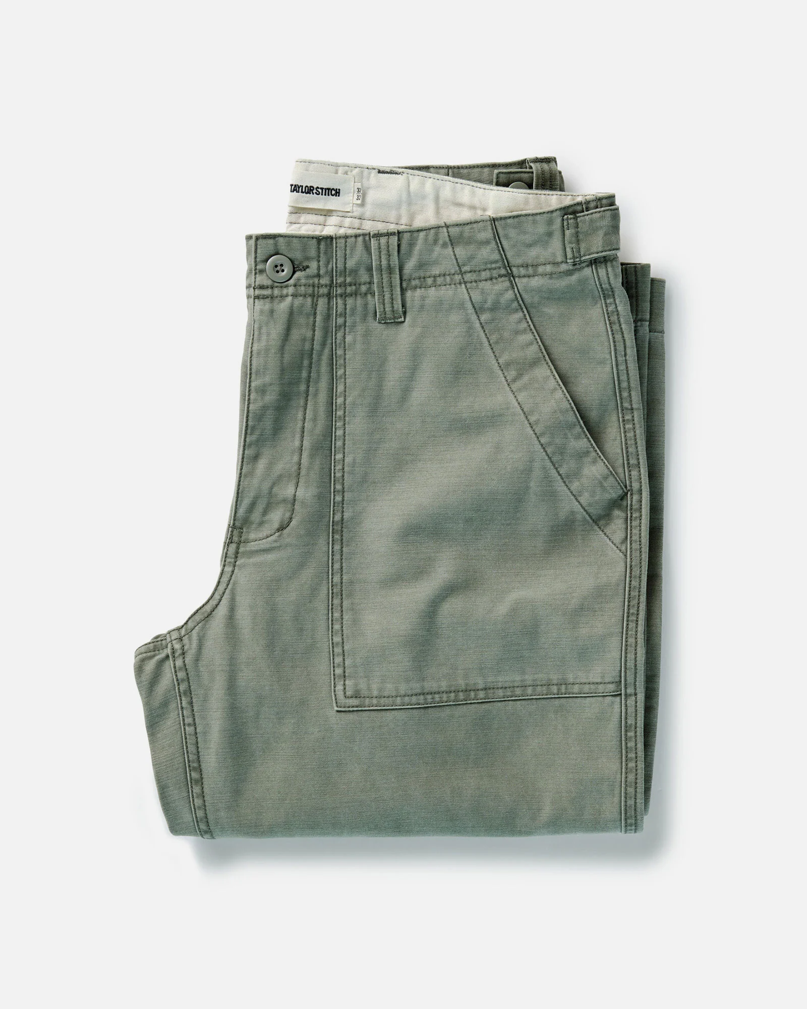 The Surplus Pant in Field Olive Reverse Sateen