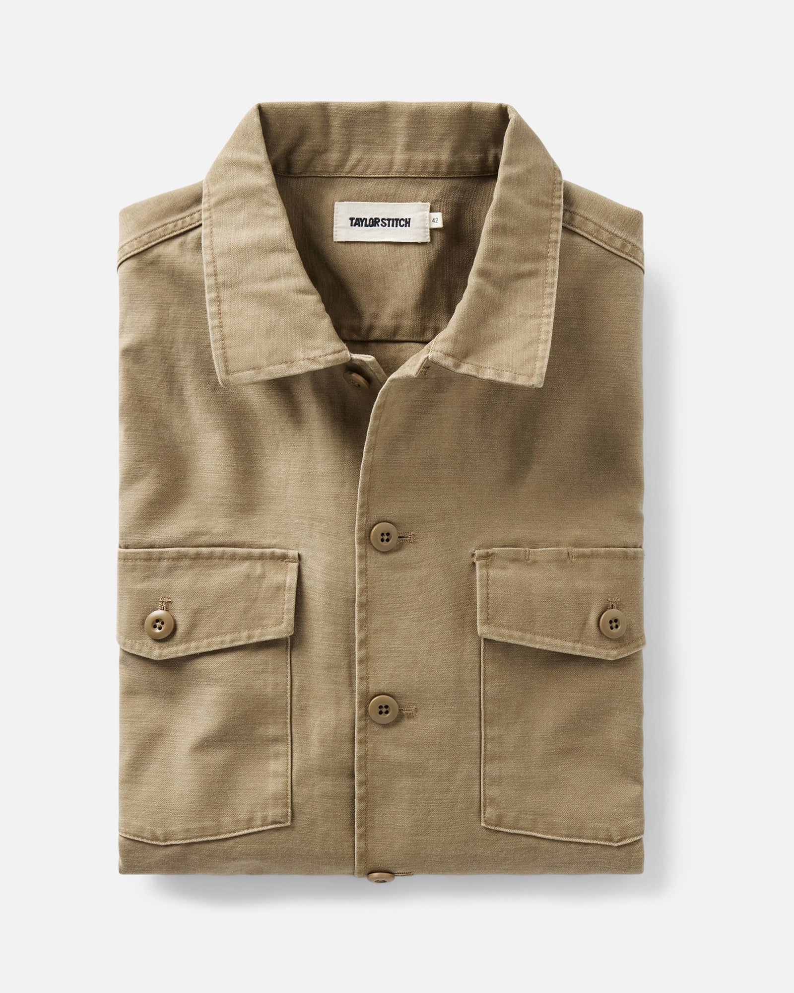 The Surplus Shirt in Field Khaki Reverse Sateen