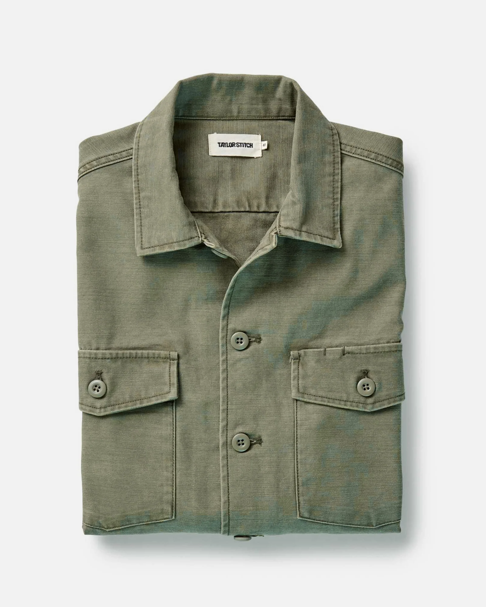The Surplus Shirt in Field Olive Reverse Sateen