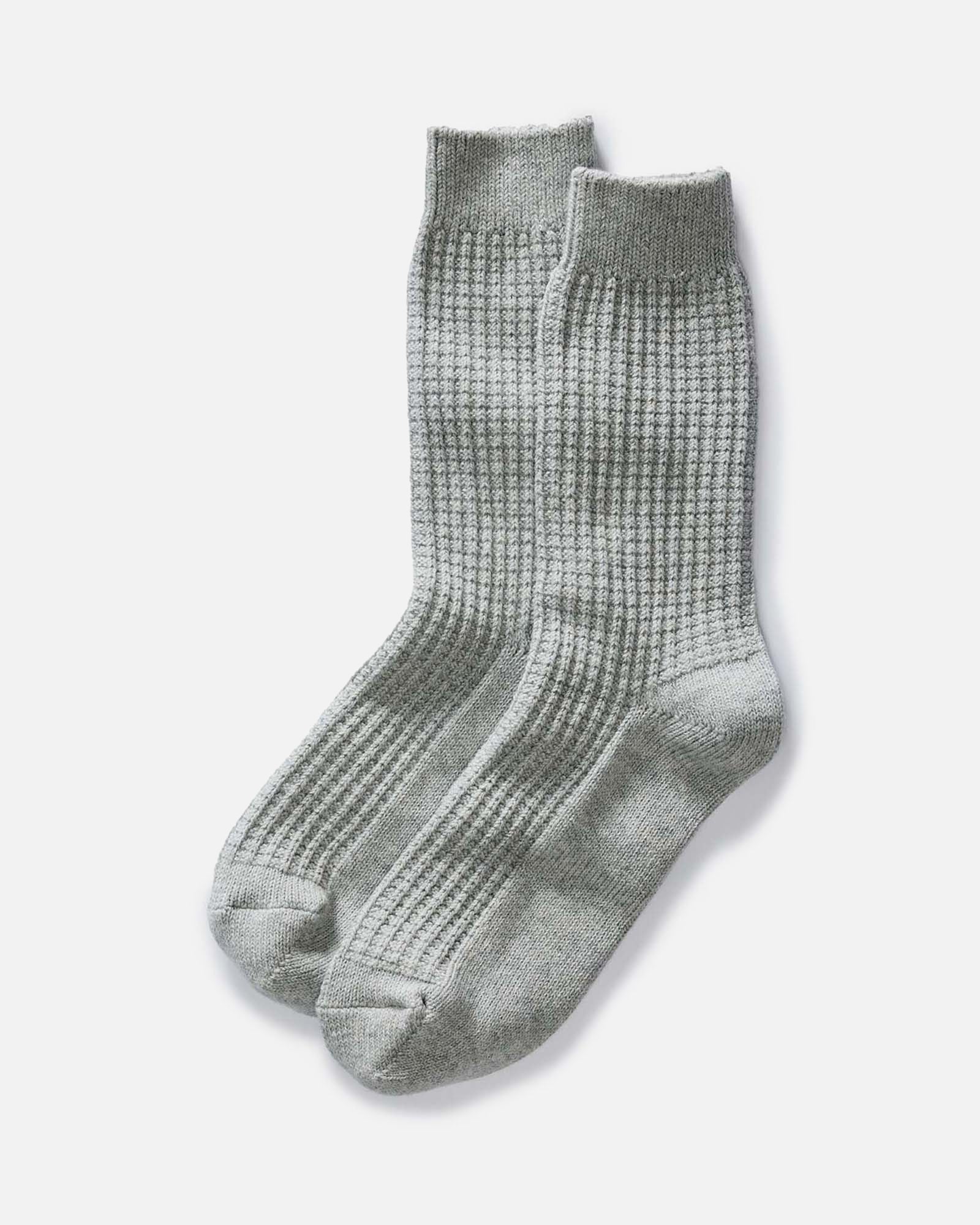The Waffle Sock in Heather Grey